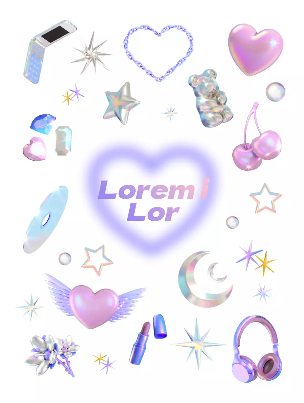 L'éclat rose et violet du concept 3D de l'an 2000.