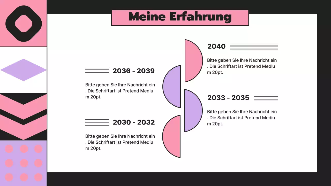 Portfolio des Komponisten mit rhythmisch-geometrischen Elementen