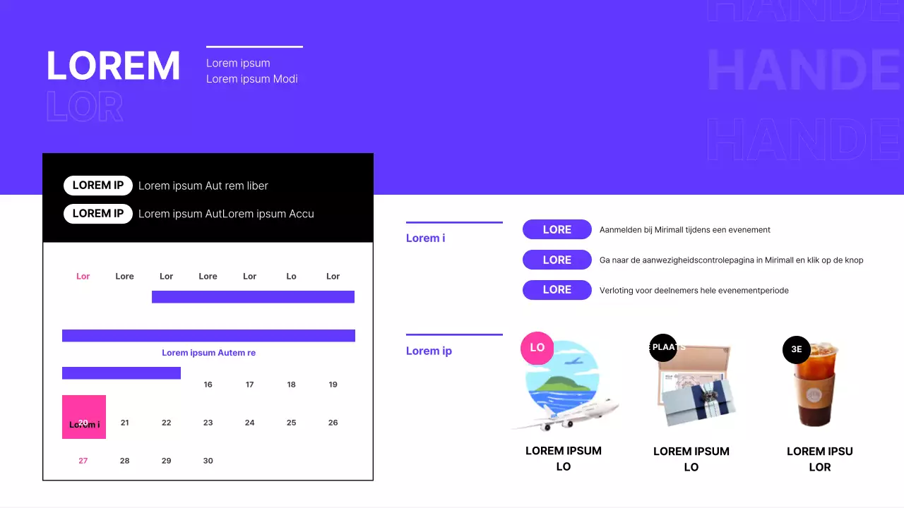 Zwarte vrijdag evenementenplanner voor winkelcentrum in zwart en paars