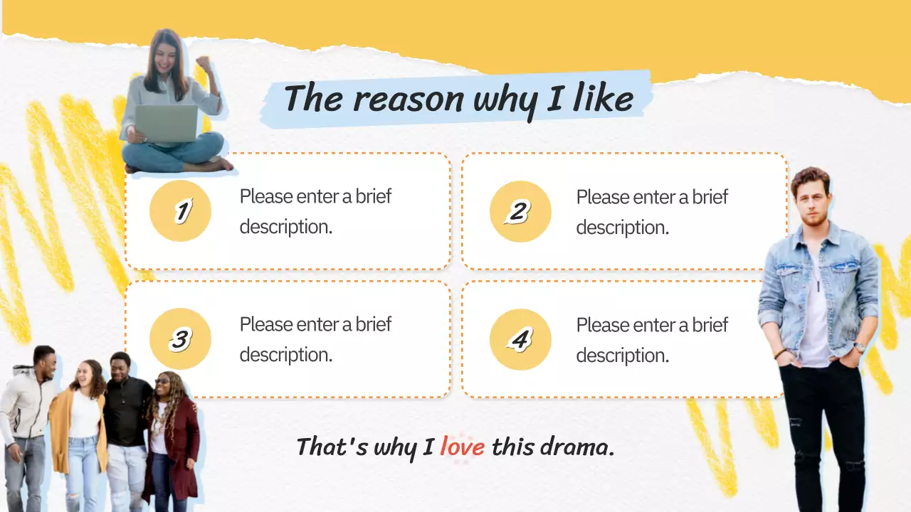 옐로우 플레이풀 드라마 발표 프리젠테이션