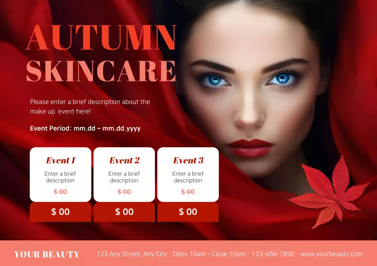 Red Elegant Skincare Promotion Poster