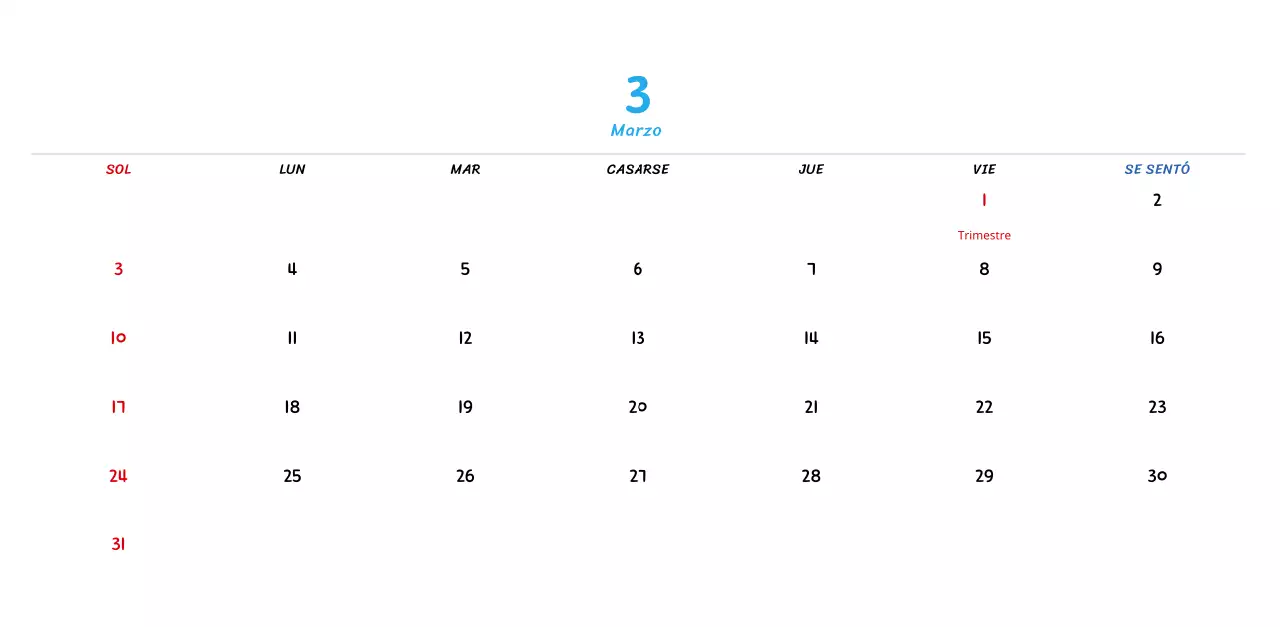 Calendario de Año Nuevo con simpáticas ilustraciones lineales