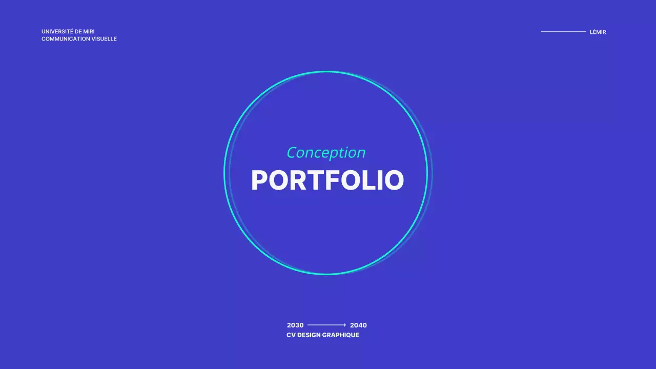 Un portefeuille simple en bleu et blanc