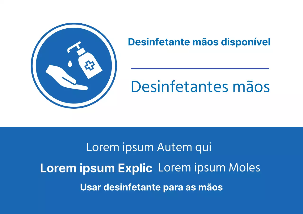 azul vermelho ilustração corona prevenção desinfeção