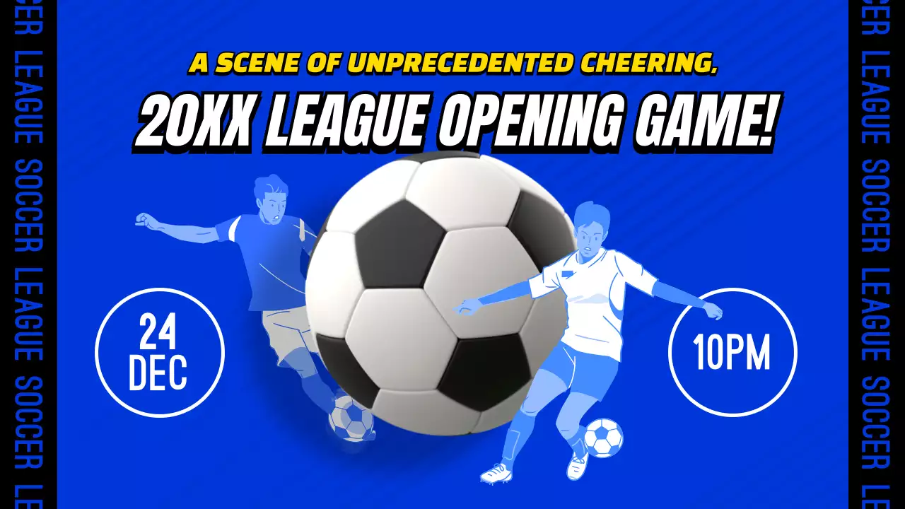 Thumbnail YouTube Promosi Sepak Bola Modern Biru