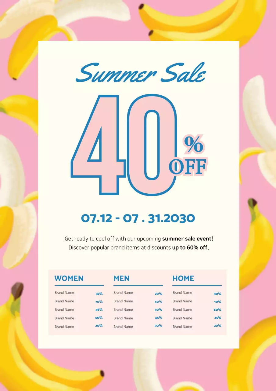 Pink Trendy Summer Sale Promotion Poster