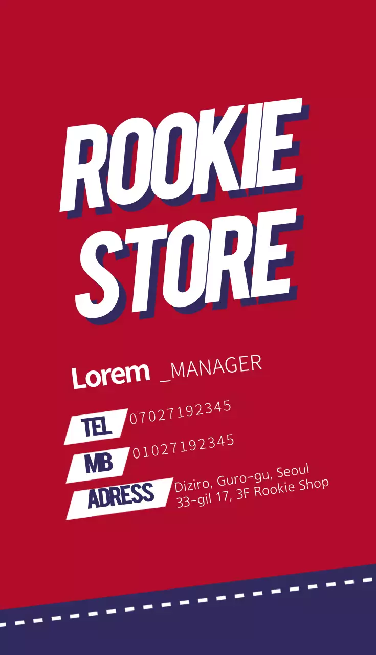 Cartão de visita da loja Navy Simple