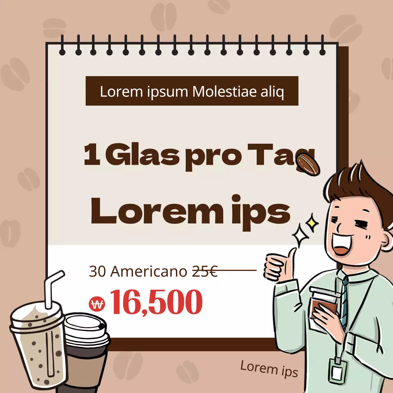 Kaffeefarbene Illustrationen Abonnement-Veranstaltungen mit Kaffeethema