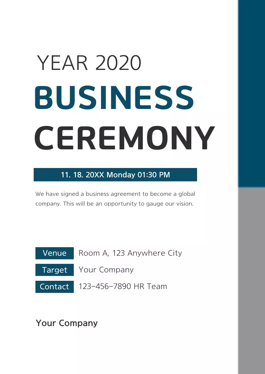 Teal Professional Business Event Announcement Poster