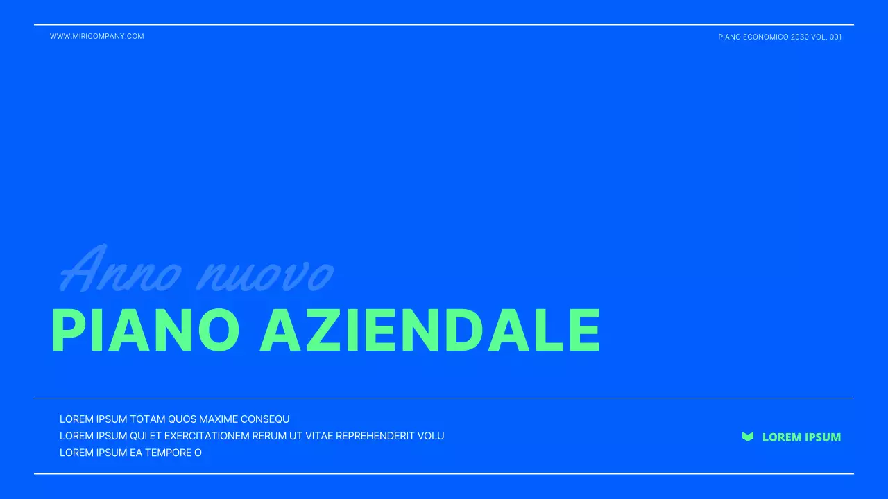 Presentazione del business plan in verde lime