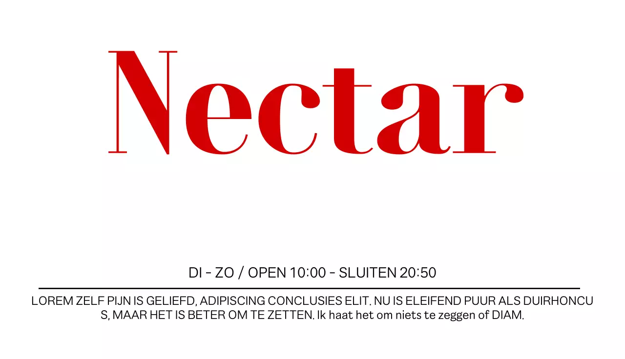 Visitekaartje in het Engels met een opvallende accentkleur