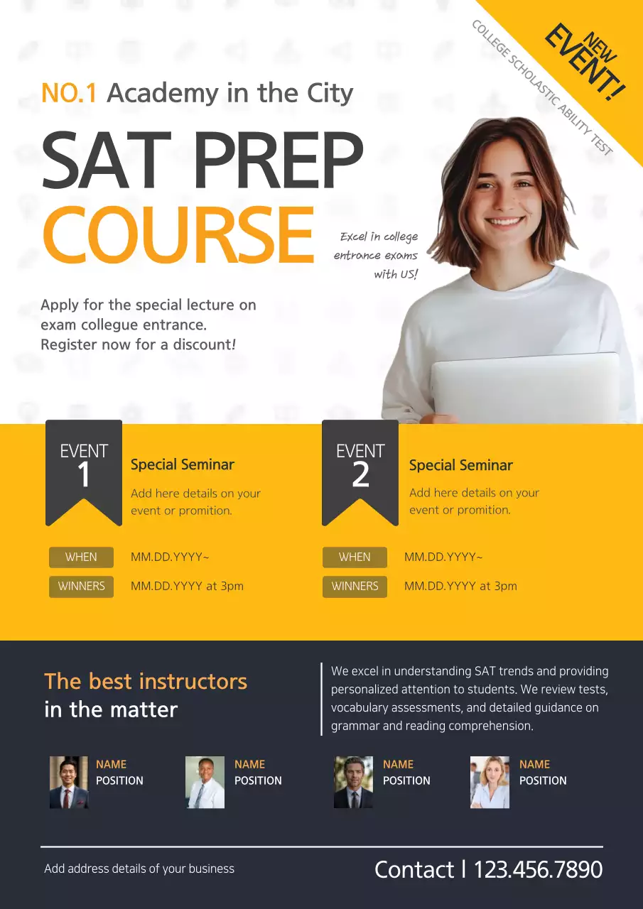 Orange Modern Sat Promotion Poster