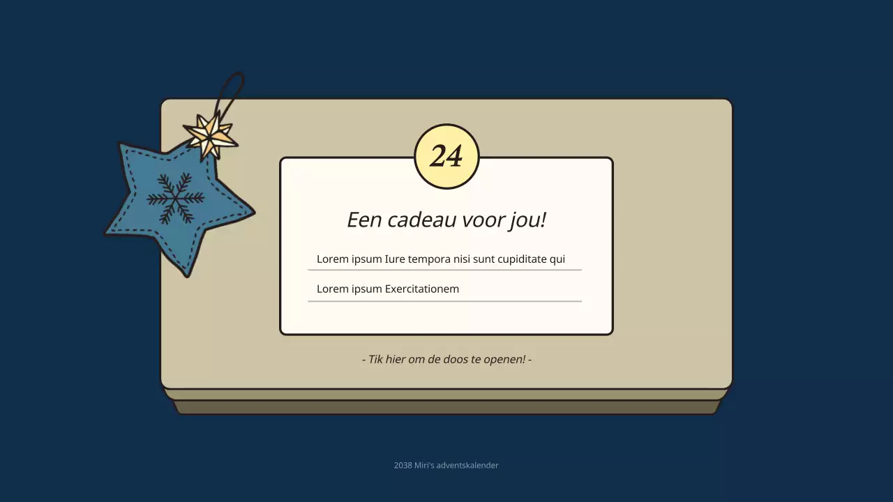 Kerstvoorschotkalender in blauw en rood