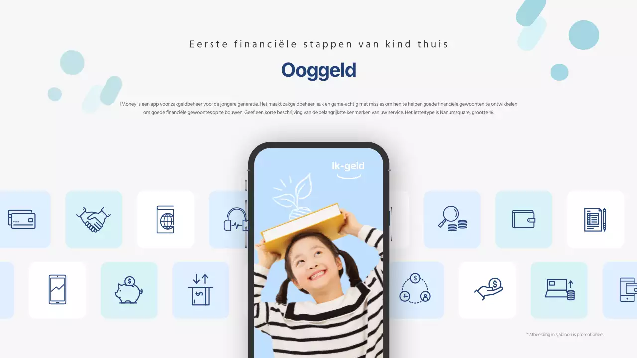 Blauw getinte financiële app diensten investeringsvoorstel