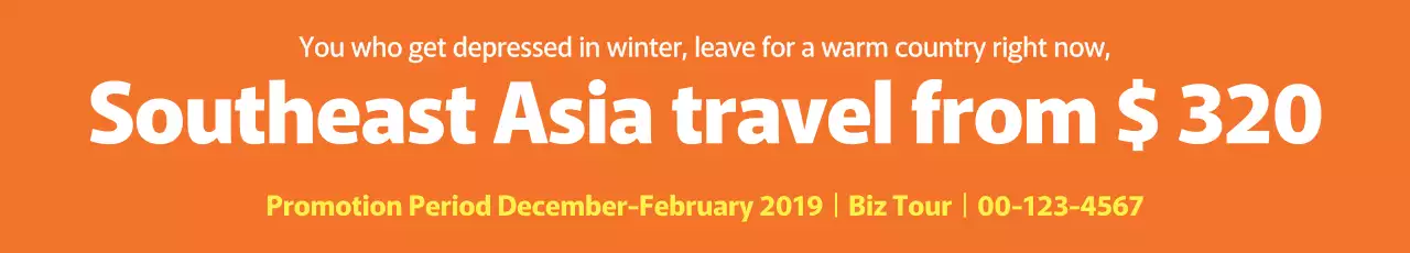 Banner de promoção de viagem moderno laranja