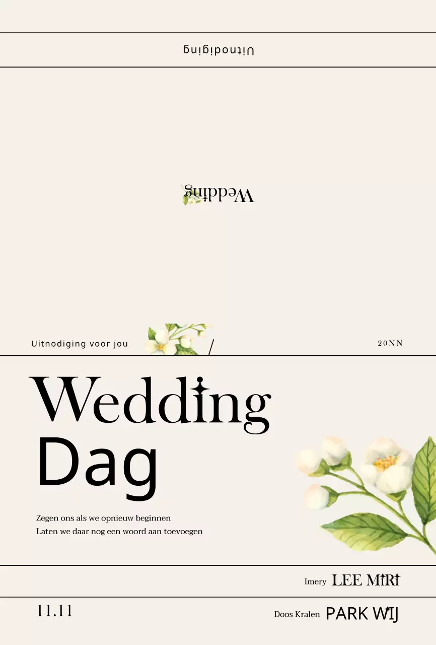 Bruiloft uitnodiging met aquarel bloemen illustratie concept met lijnen