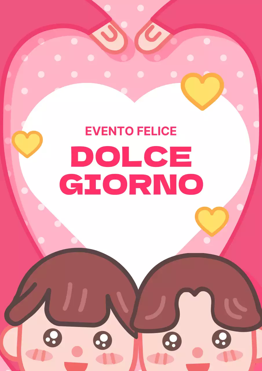 Simpatico volantino per eventi di San Valentino in rosa e azzurro