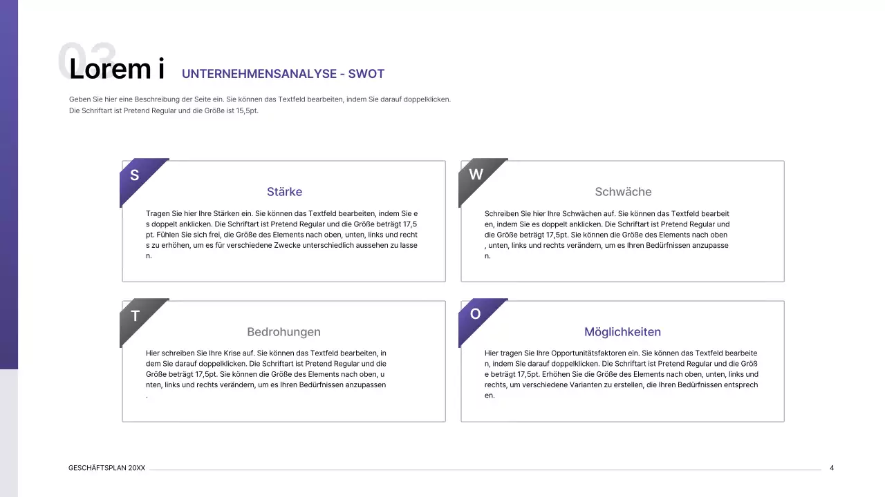 Business-Plan-Präsentation Kit mit lila Gradient Index-Konzept