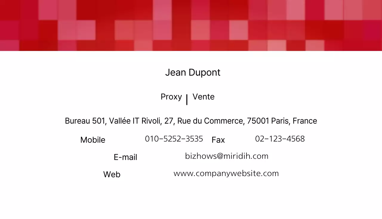 Cartes de visite d'entreprise