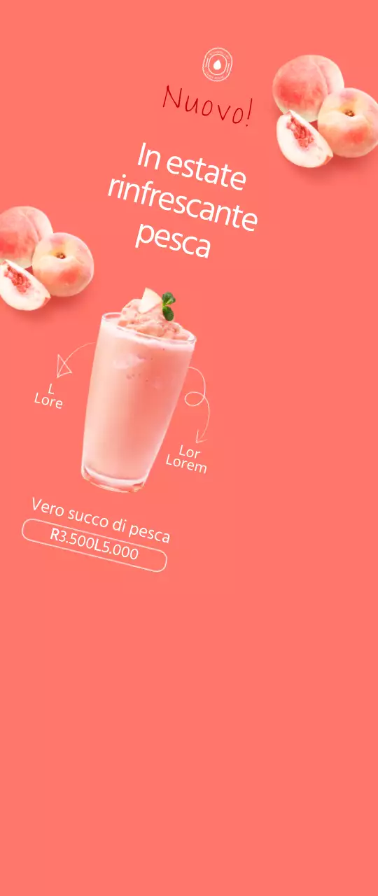 Stile semplice in rosa e bianco per promuovere un menu estivo