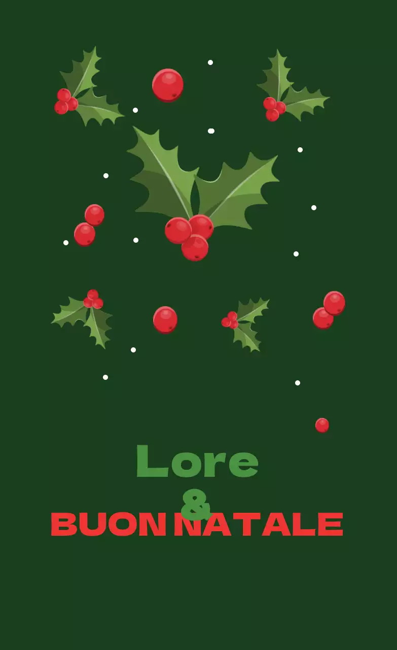 Etichetta di auguri di Natale rosso verde illustrata