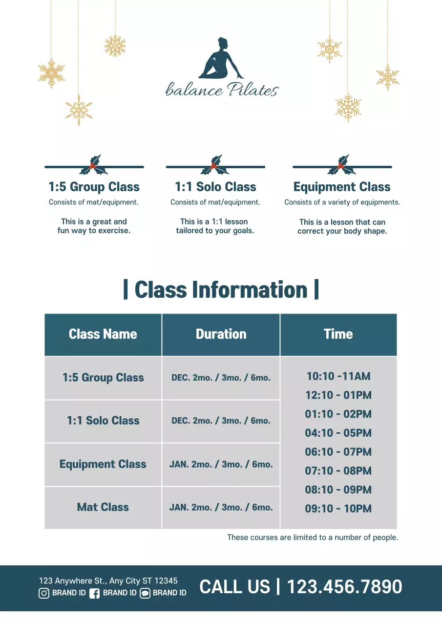 Blue Modern Fitness Schedule Poster