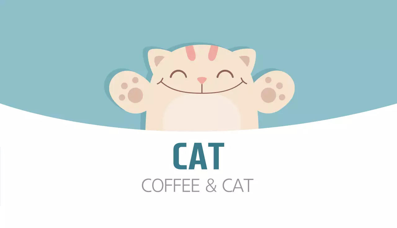 Danh thiếp quảng cáo cà phê đơn giản màu xanh