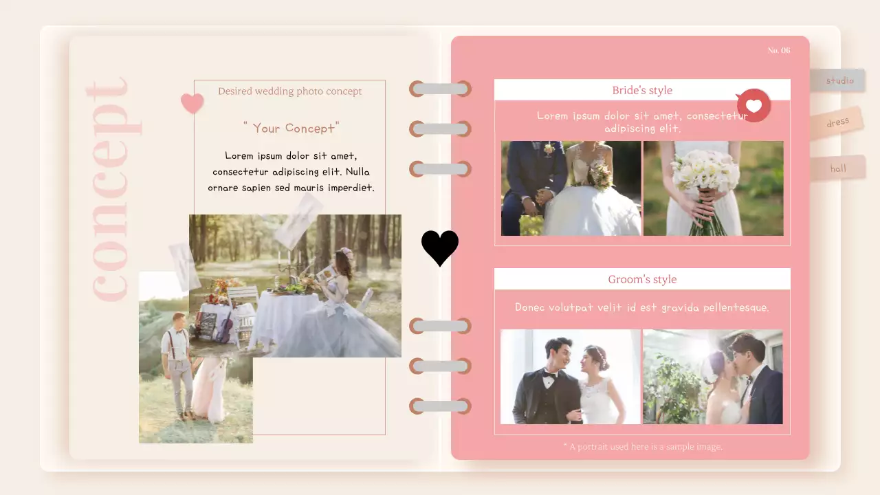 Decorate your wedding planning diary in pink and beige