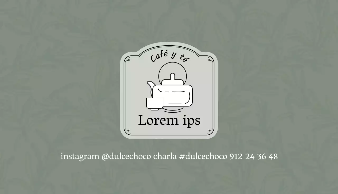 Cupón Green Grey Illustrated Logo Cafe Tea