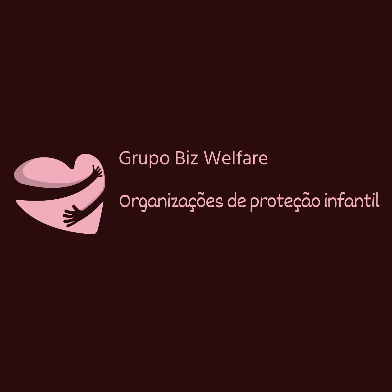 Logótipo com símbolo de coração simples em rosa e branco para o pessoal da organização de bem-estar