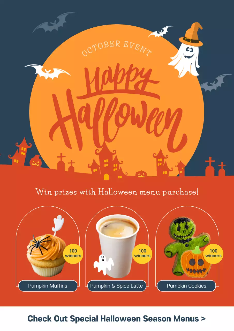 Orange Trendy Halloween Promotion Poster