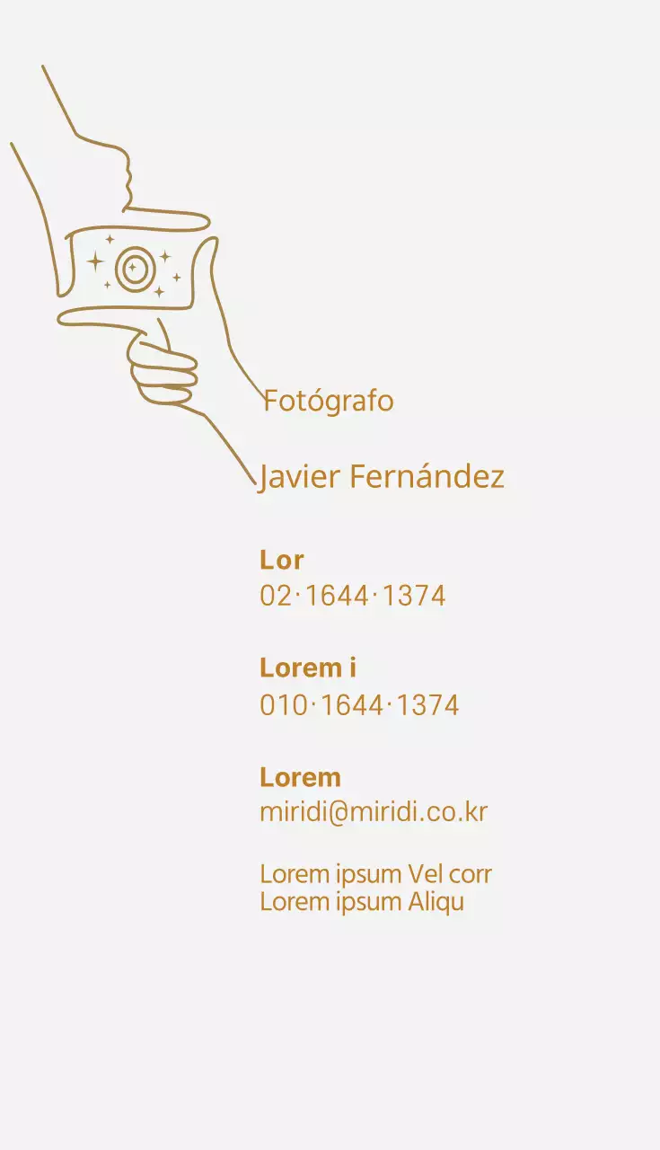 Tarjeta de visita de estudio fotográfico gris beige ilustrada