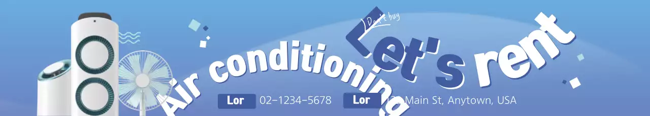 Banner promocional de ar condicionado moderno azul