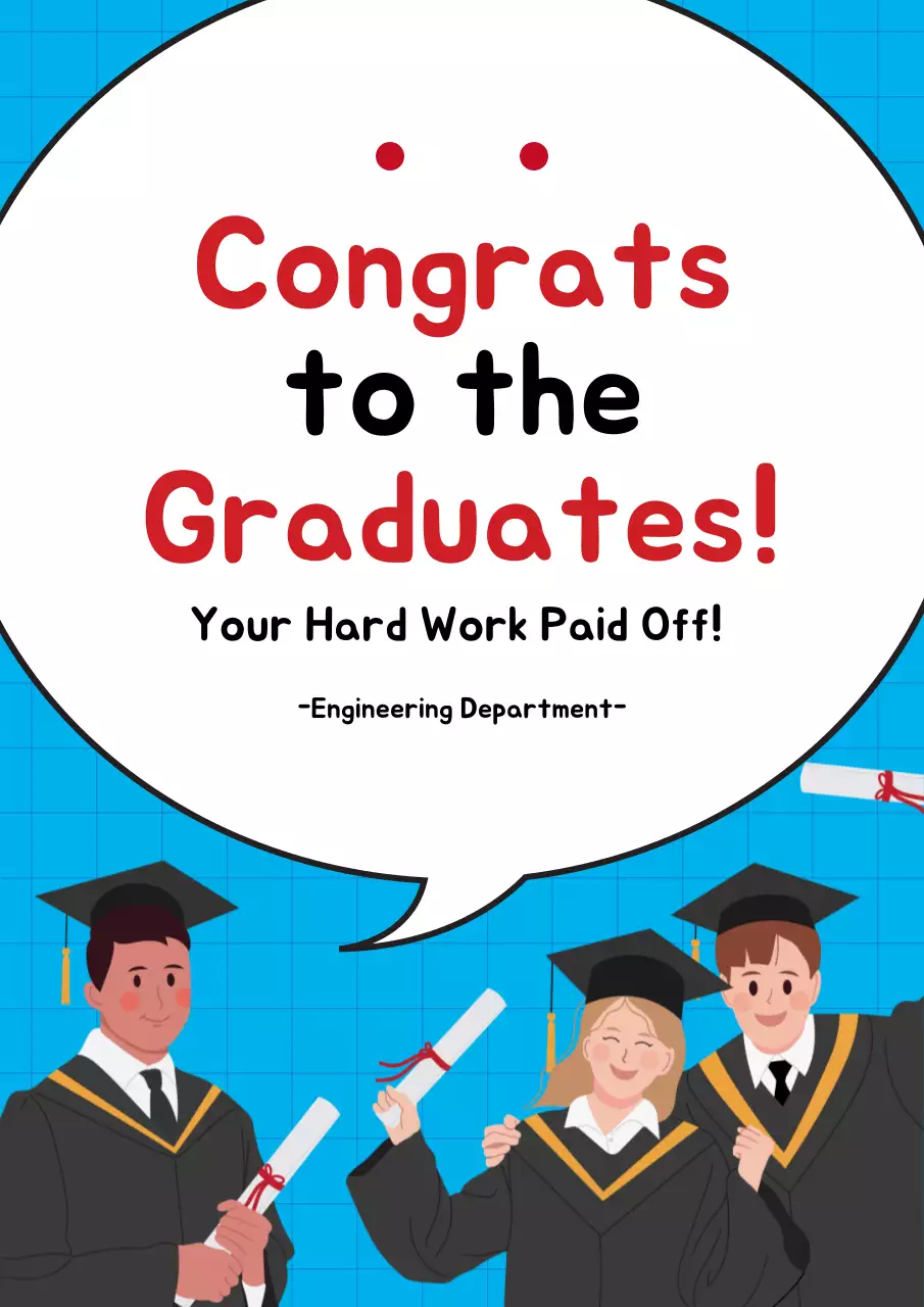 Blue Simple Graduation Announcement Poster