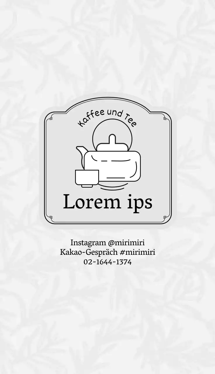 Grau Illustration Logo Cafe Tee Visitenkarte