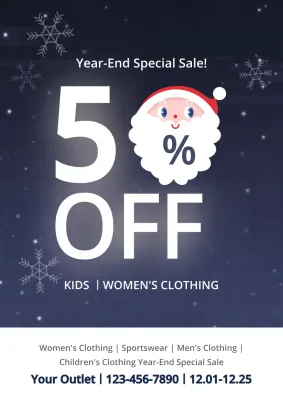 Navy Modern Sale Promotion Poster