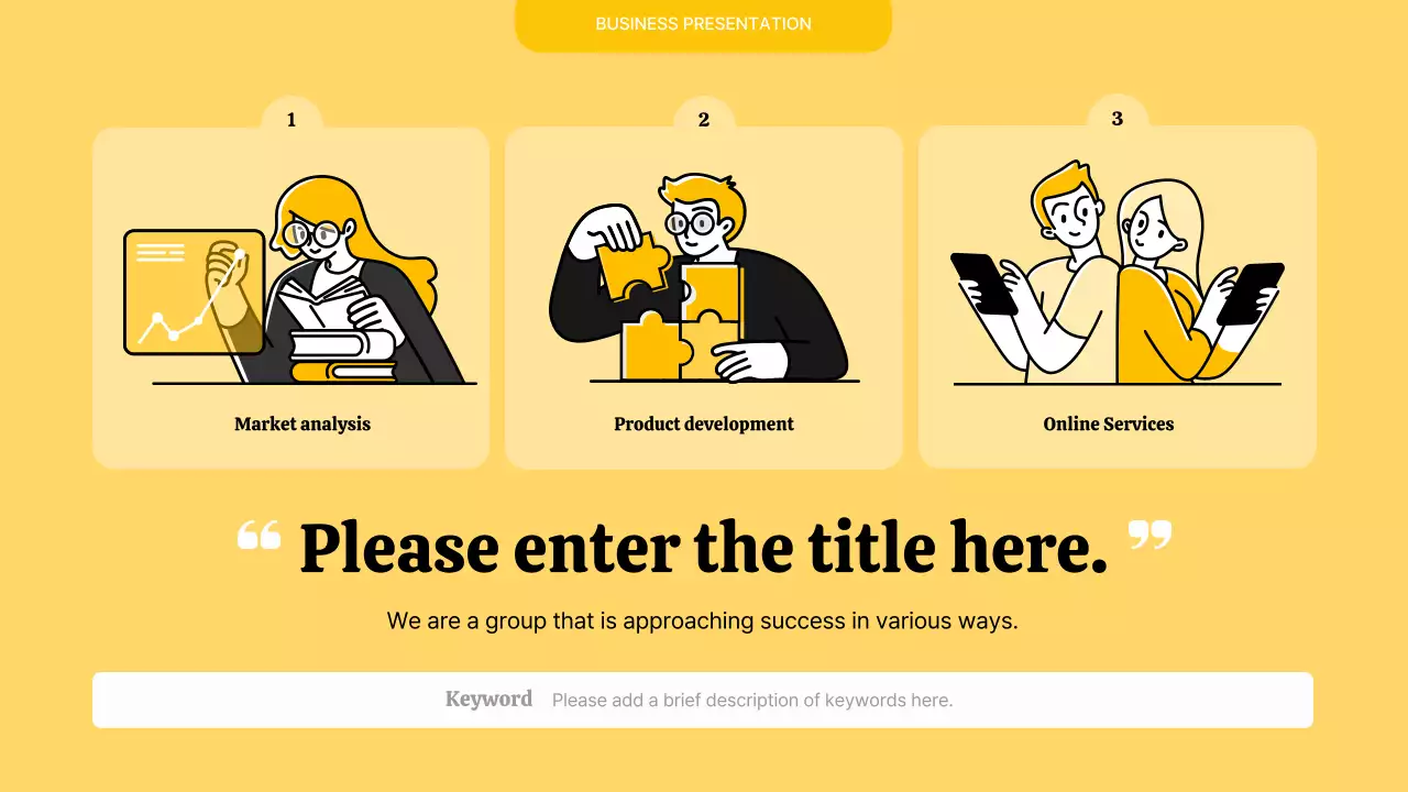 노란색과 검정색의 심플한 비즈니스 PT