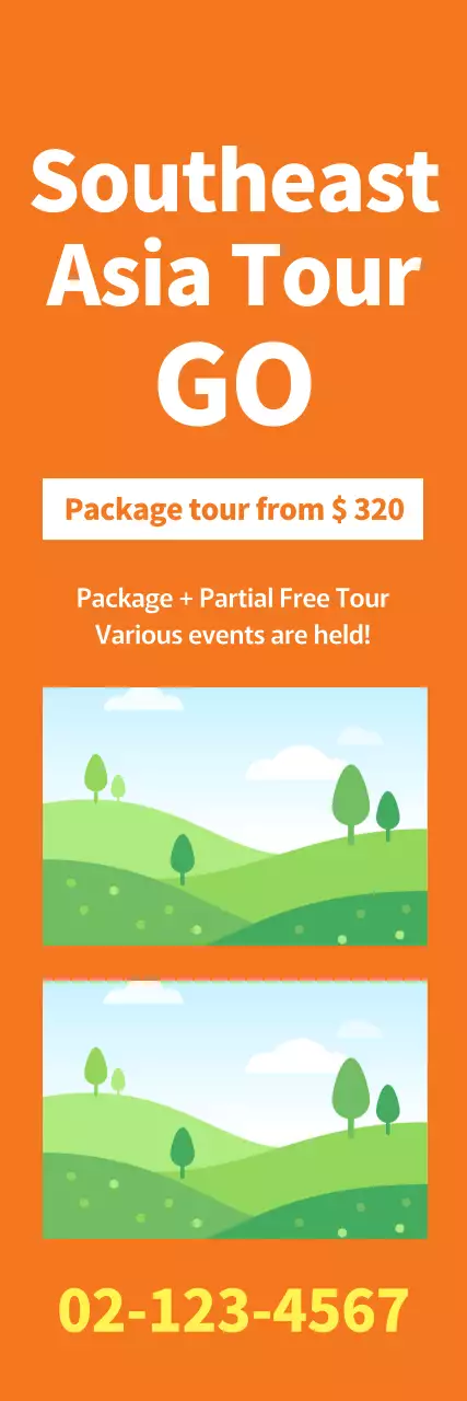 Banner de promoção de viagem simples laranja