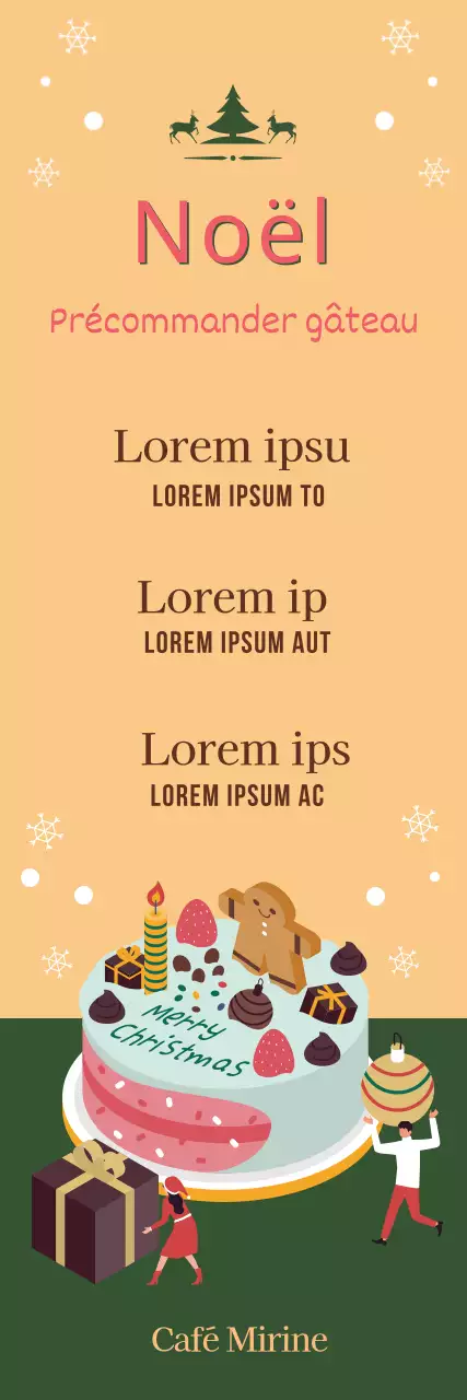 Gâteau de Noël illustré à l'orange Réservation du café