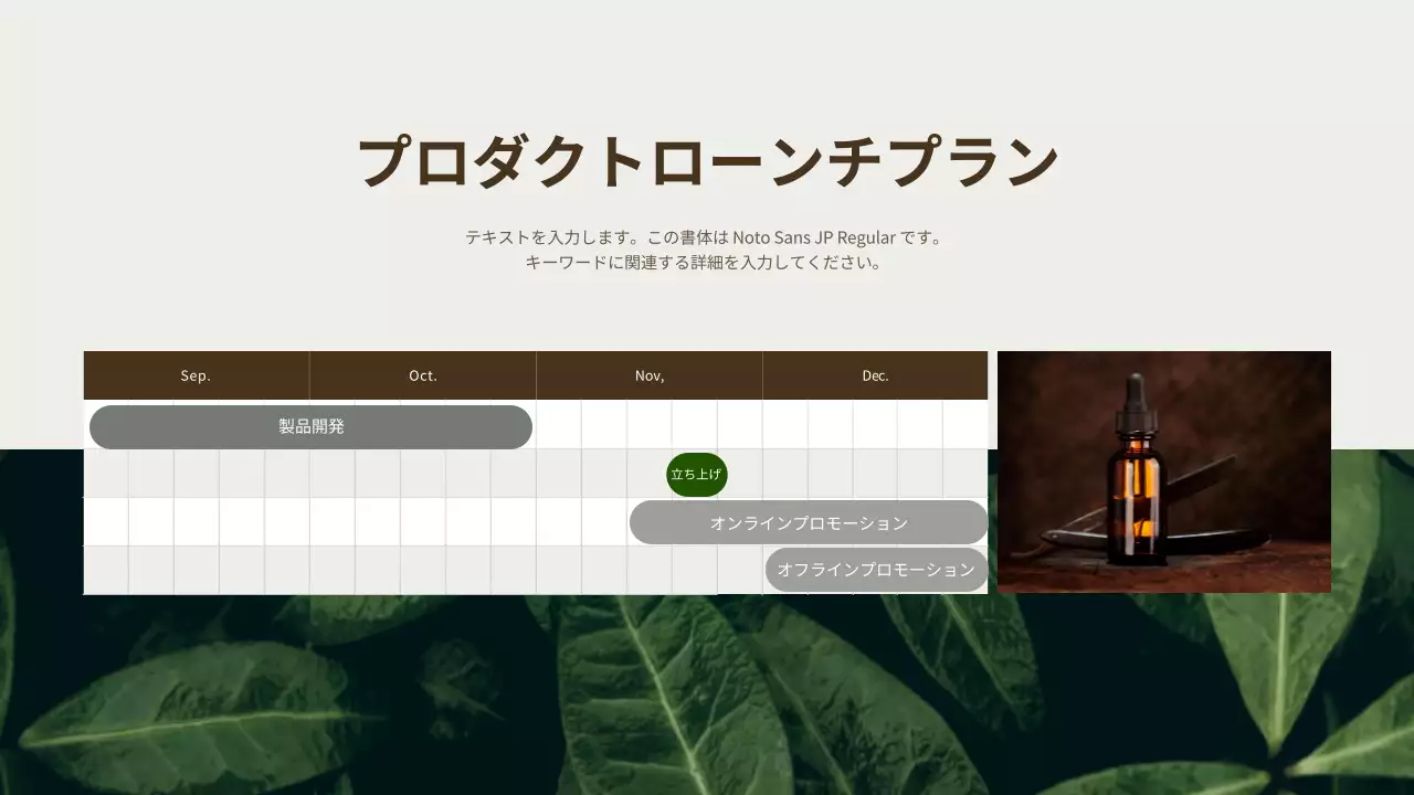 緑 シンプル スキンケア 企画書 プレゼンテーション