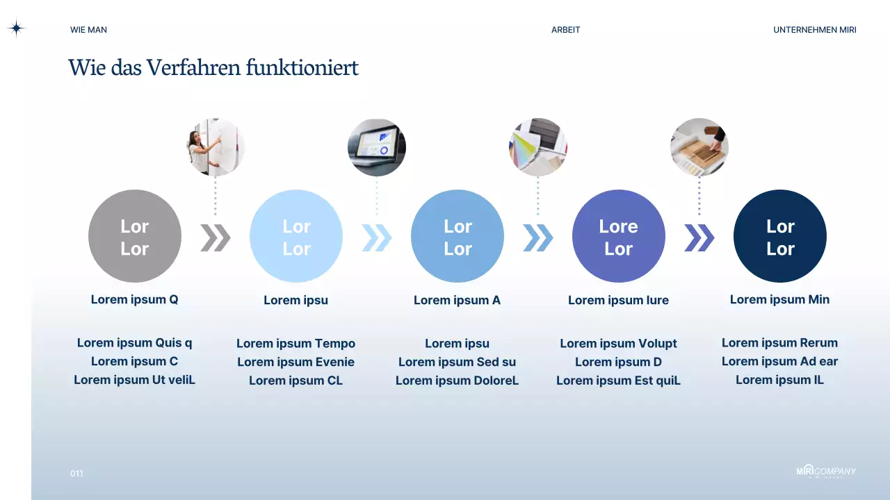 Moderner Business-PT-Vorschlag in Marineblau