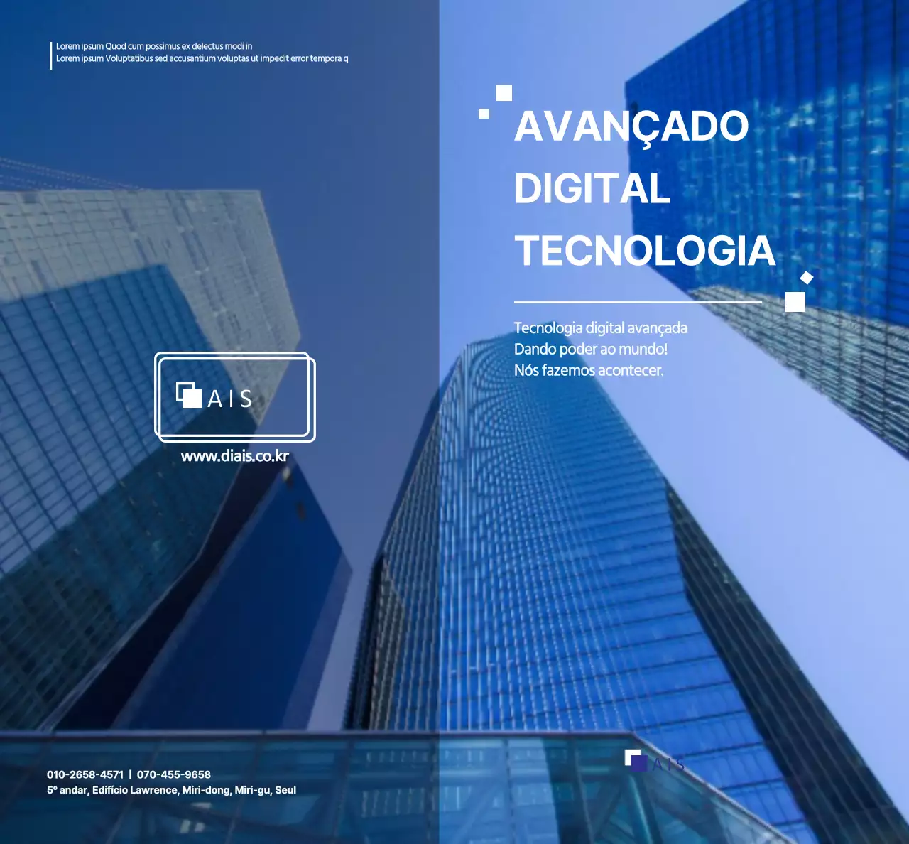 Conceito empresarial global em azul
