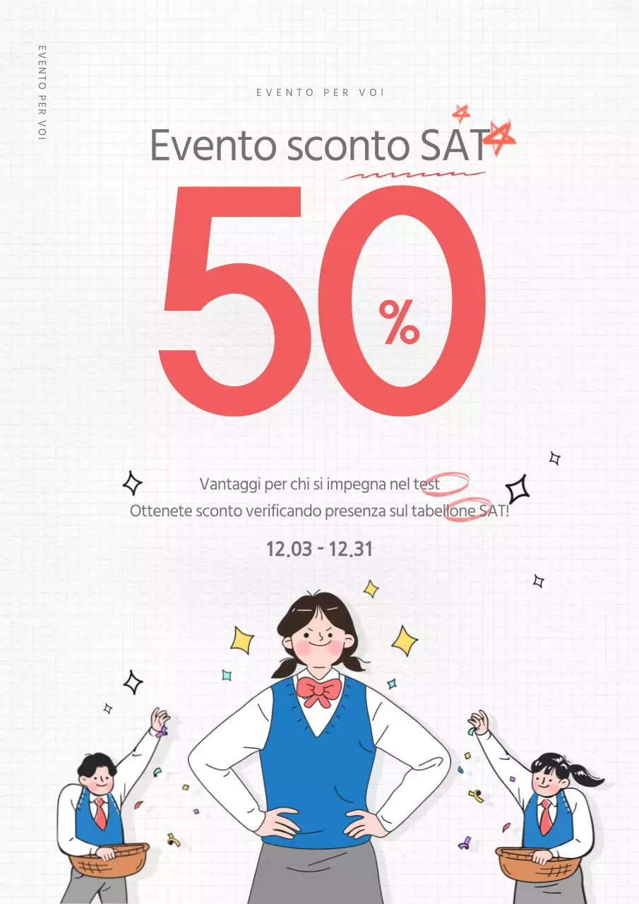 Testo bianco evidenziato Illustrazione evento SAT