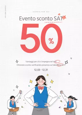 Testo bianco evidenziato Illustrazione evento SAT