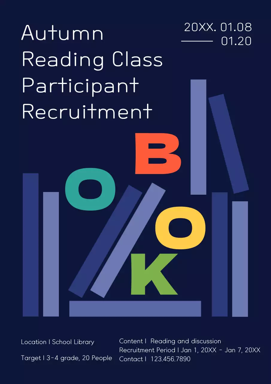 Navy Modern Reading Recruitment Poster