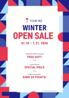 Red Trendy Winter Sale Promotion Poster