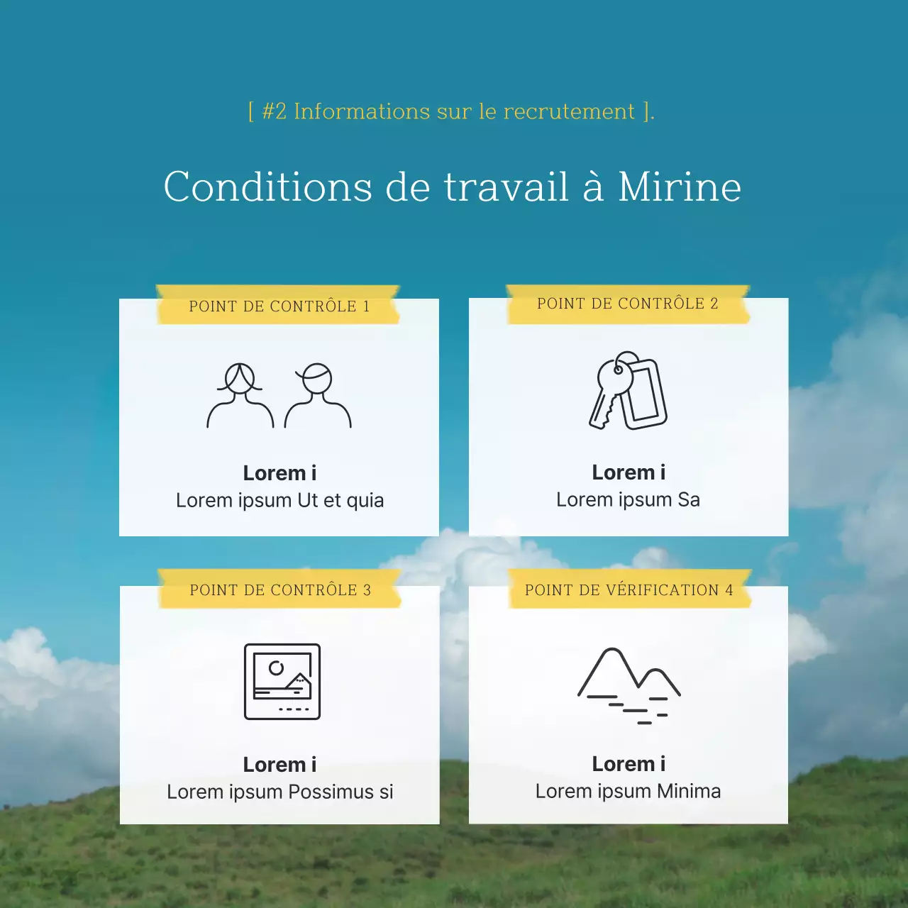 Maison d'hôtes de destination sur l'île de Jeju avec un fond de photographie de paysage émotionnel et apaisant en bleu et jaune.