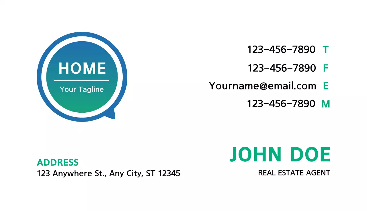 Blue Modern Real Estate Business Card