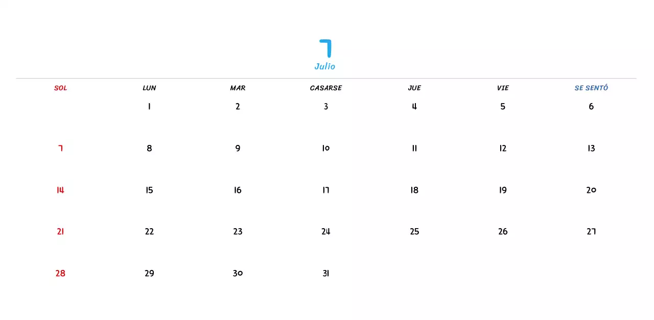 Calendario de Año Nuevo con simpáticas ilustraciones lineales
