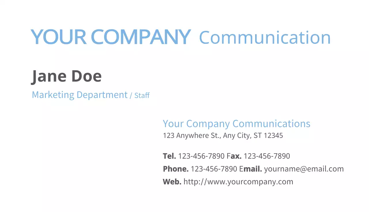 Blue Simple Company Business Card